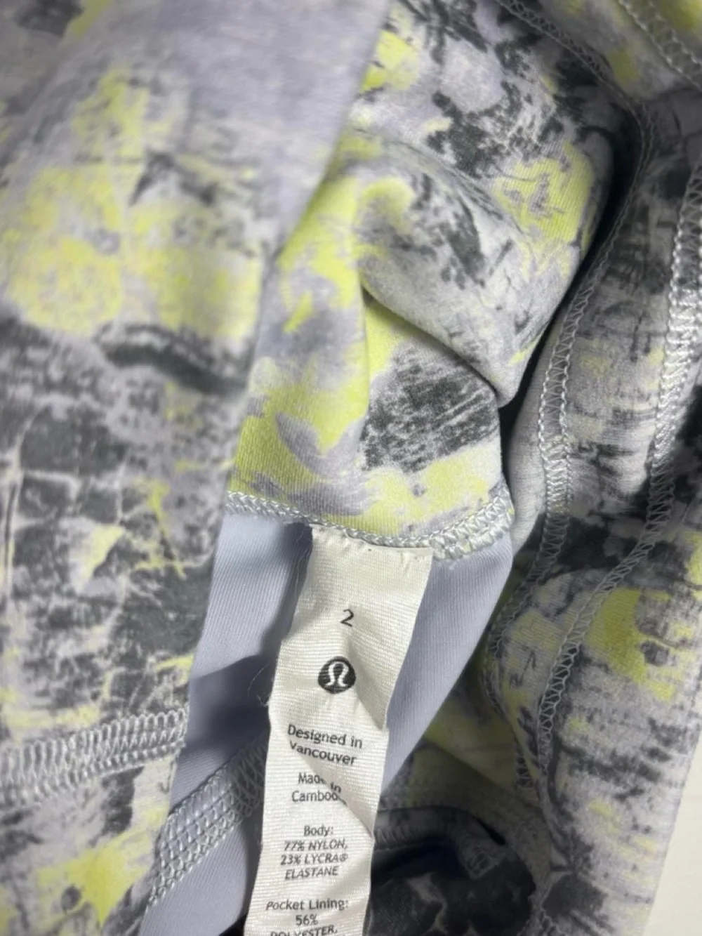 lululemon athletica Gray & Yellow Patterned Leggings